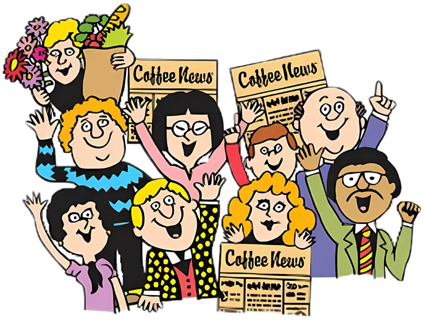 Group of Coffee News characters